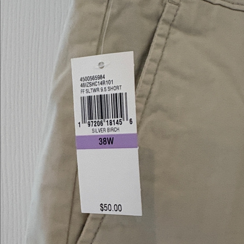 Izod Saltwater Stretch Chino shorts in Beige - Picture 3 of 4